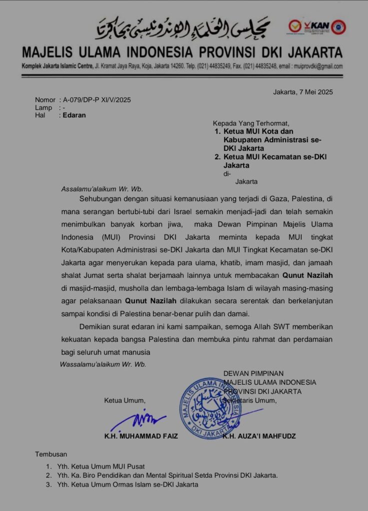 mui dki jakarta qunut nazilah